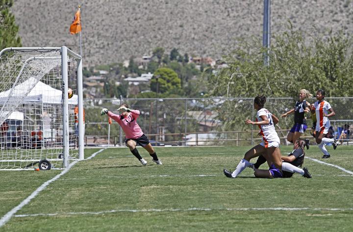 Aleah Davis scores in the 12 minute to put the Miners up by 1. UTEP tied Abilene Christian 1-1.