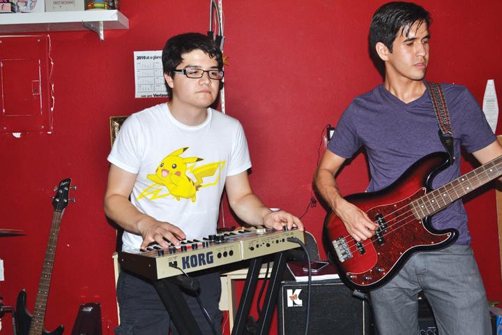 Sahara Leos made up of Chris Ray, Erik Duran, Joel Chavez, Rudy Caleillo and Gabriel Estrella (not shown) practice at Caleillo’s house for their upcoming EPCON performance  on Sept. 27.