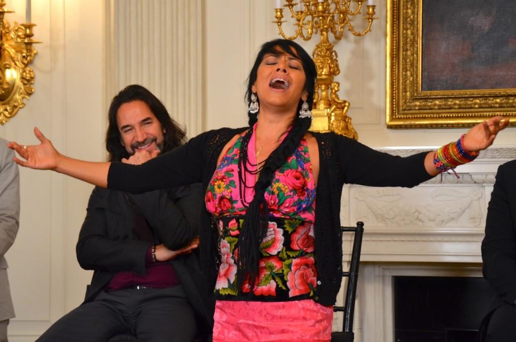 Lila Downs sings “Cucurrucú” Monday at the White House in front of D.C. area students. She was part of Celebrando el Ritmo Latino: The History of Latin Music, an educational workshop hosted by first lady Michelle Obama. 