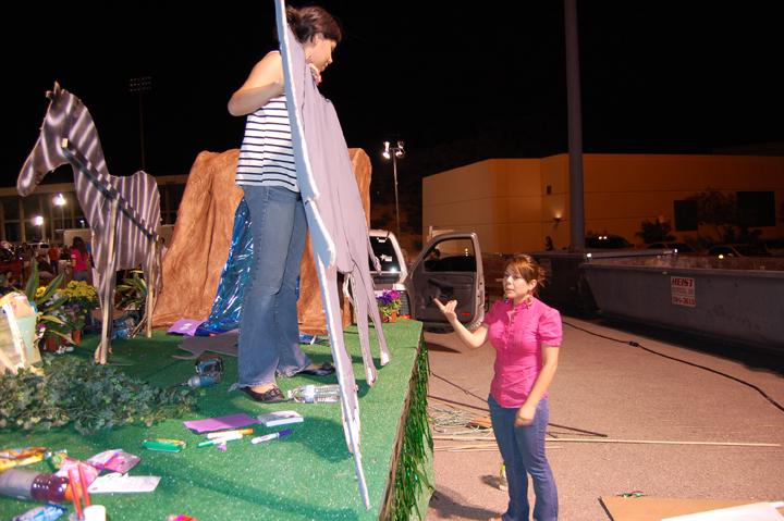 In previous years, students built floats in the P-9 parking lot and  were able to use trailers as floats. This year students will be limited to using a vehicle as a float. No trailers allowed. 