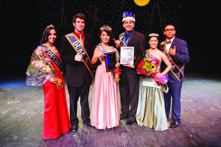 UTEP Homecoming Pageant took place on Sept. 29 at 6pm at the Magoffin Auditorium. (Left to right) Duchess Diana Montes, Duke Rodolfo Madero, Queen Danielle de La Paz, King Dominic Chacon, Princess Tanya Maestas and Prince Justin Tompkins.