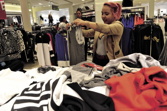 Karina Soto shops at Forever 21, the best shopping venue according to UTEP students.