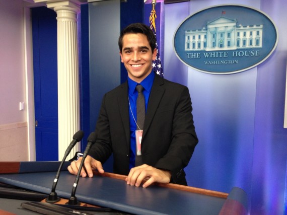 I gathered the courage to ask a professional reporter to take a picture of me at the White House press room podium. I didn’t want to seem like the eager, over-excited new comer, but I had no choice. I was at the White House.