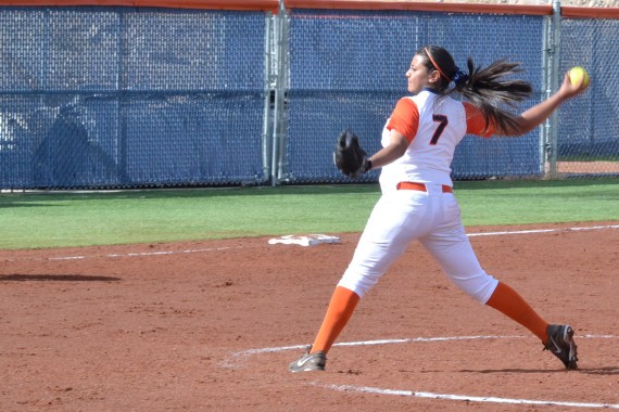 Freshman pitcher Taylor Grohmann strikes out a career high six batters against Incarnate Word on Feb. 23.