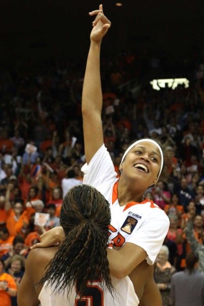 Cameasha Turner elated after defeating Washington.  