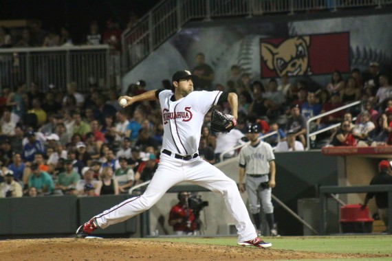 Relief+pitcher+Tim+Sexton+came+on+in+relief+to+help+close+out+the+Rainiers.