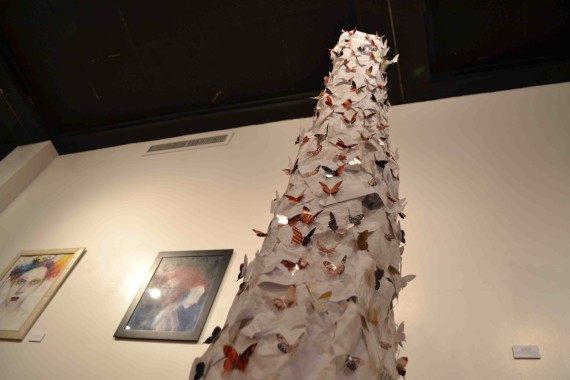Butterfly Nest, paper sculpture by Fatima and Genoveva Fuentes and Marisa ODonnell.