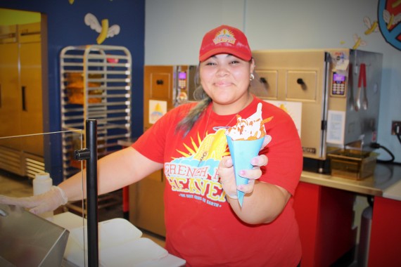 French Fry Heaven opened its first location in El Paso at 12380 Edgemere Blvd., Ste 106. (Above) Angel Wing fries are served for customer.