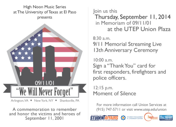 We Will Never Forget - UTEP remembers 9/11/01 