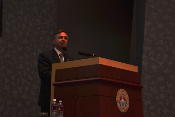 Mexico Ambassador to the U.S., Eduardo Medina Mora, speaks at UGLC Wednesday afternoon.