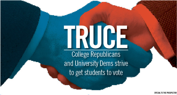 Truce%3A+College+Republicans+and+University+Dems+strive+to+get+students+to+vote