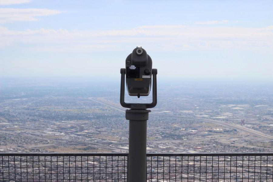 Aerial Tramway view from the Franklin Mountains in El Paso, TX. 