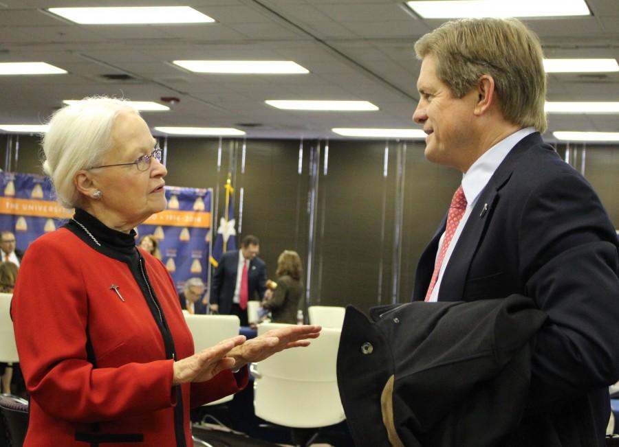 Natalicio with UT Board Regent  Jeffery D. Hildebrand.