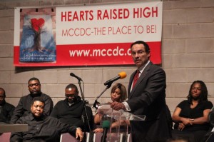 D.C. Mayor Vincent Gray speaks at the Transgender Day of Remembrance Thursday at the Metropolitan Community Church of Washington D.C. During his term, Gray expanded health-care services and legal protections for the trans community.
