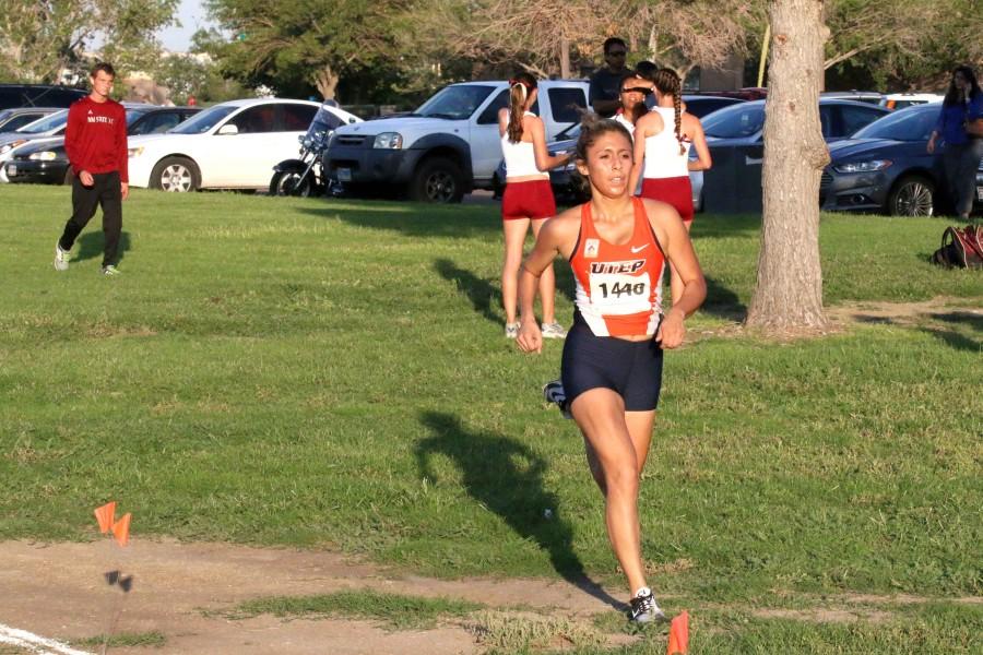 Senior Laura Delgado competes in the Miners only home invent at the Lori Fitzgerald Classic in September at the Chamizal.