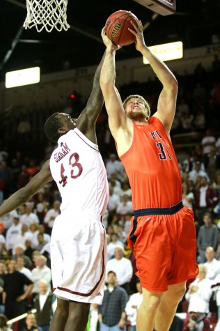 Senior forward Cedric Lang scores two of his team high 12-points.