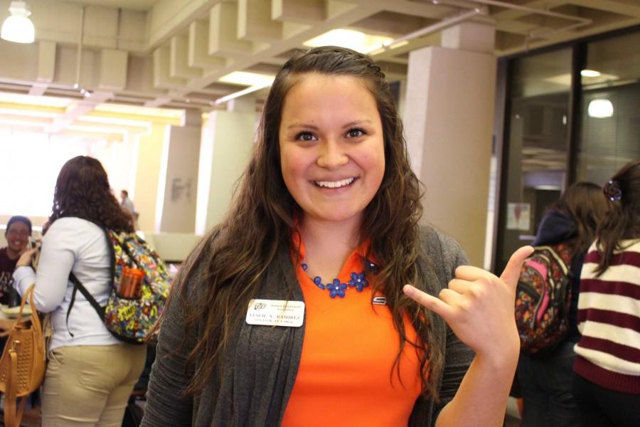 Leslie Ramirez, senator-at-large, hosts game day at the UTEP Union.