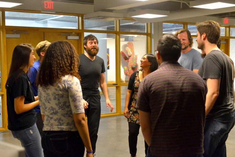 Teaching artists meet at Creative Kids for a Border Beats workshop. 