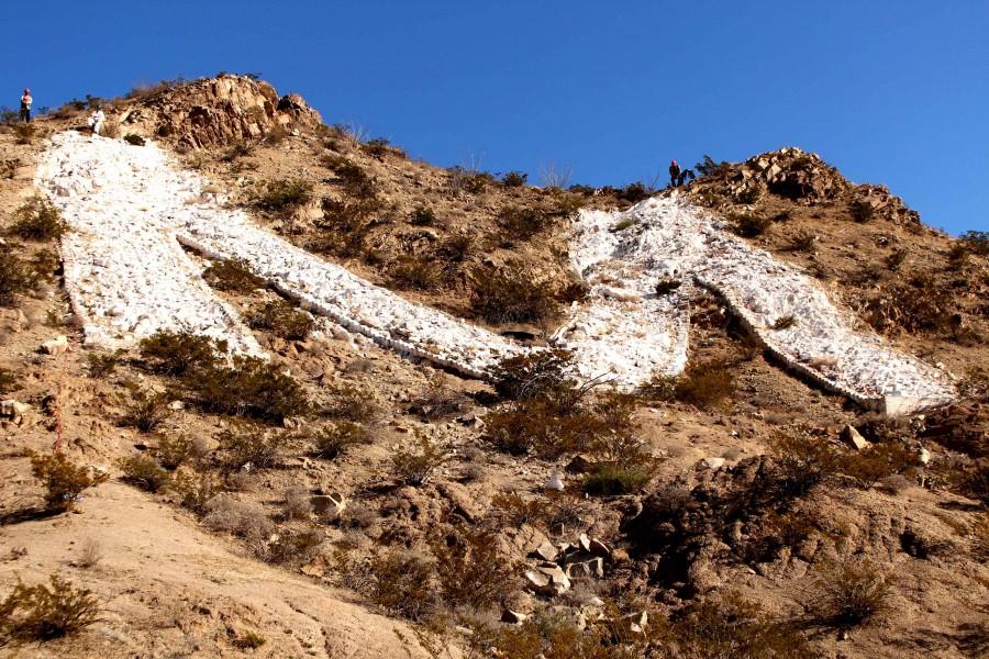 The M next to Sun Bowl Drive before being whitewashed. 