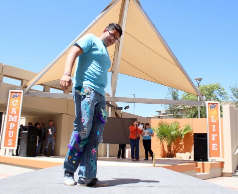 A participant shows off his denim. 