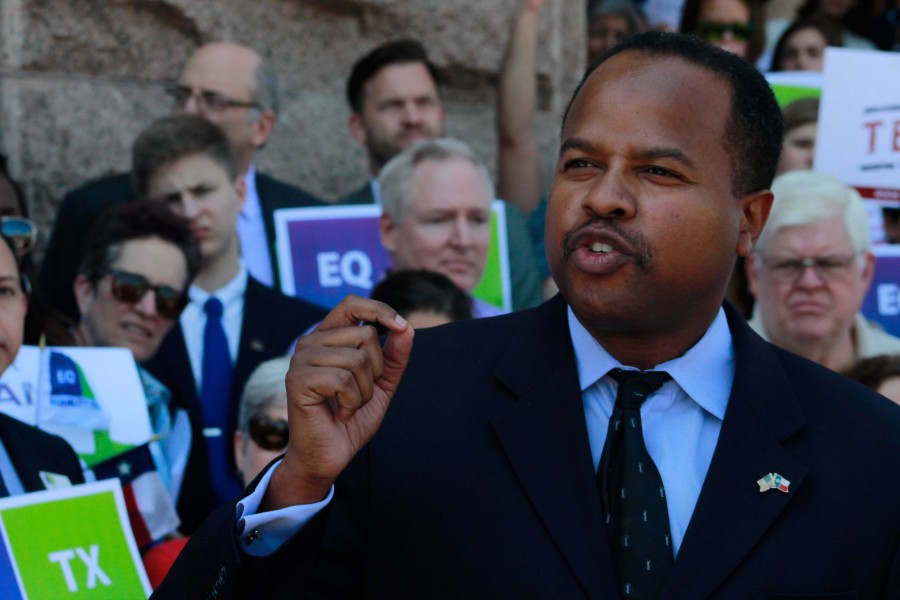 Texas State Rep. Ron Reynolds D-Mo, speaks at a rally for Freedom Advocacy Day.