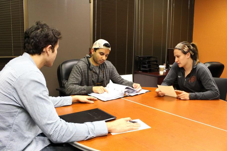 (From left to right) Hector Gomez, SGA senate secretary, Saad Sheikh, attorney general, and Vice President of internal affairs Marissa Rodriguez.