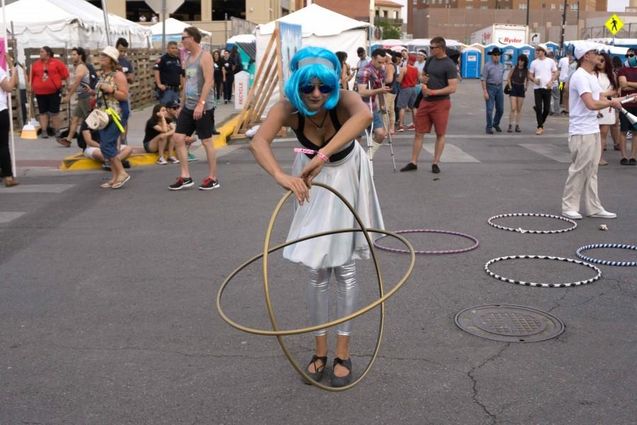 A street performer entertains the crowd during the early hours of NDMF.