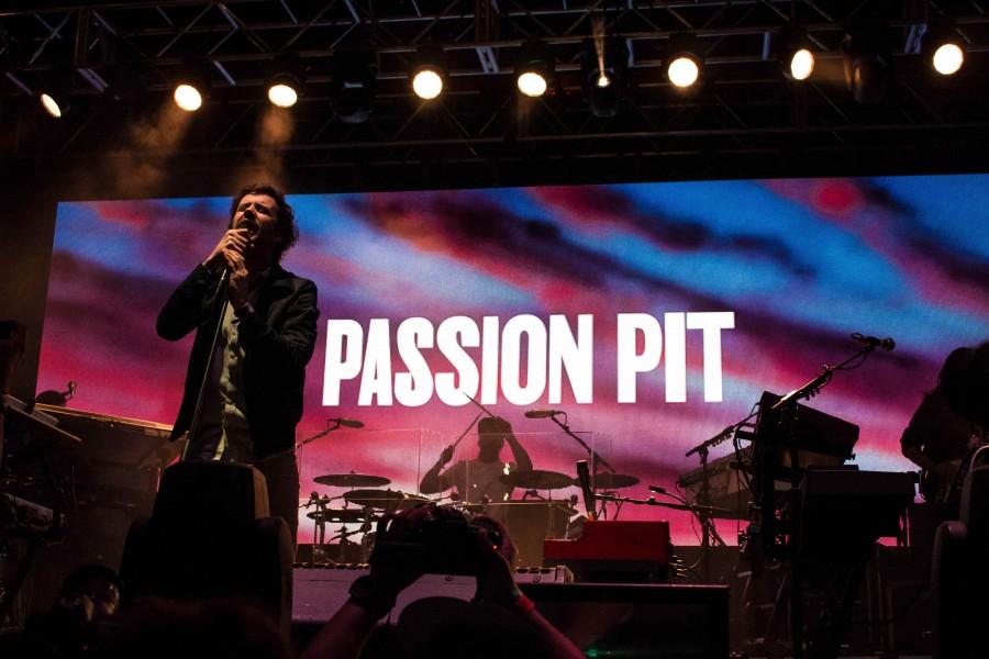Passion Pit lead singer Michael Angelakos performs at Neon Desert. 