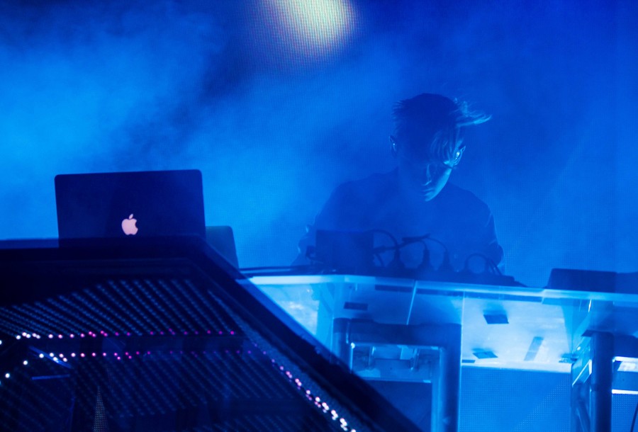 Flume performing onstage.