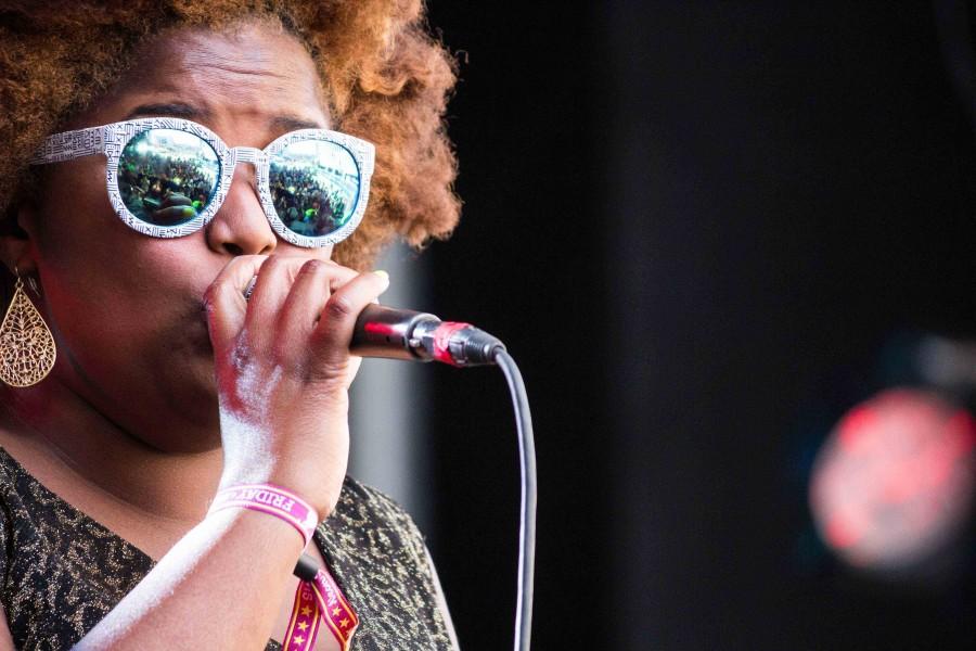 Kam Franklin performs with The Suffers. 