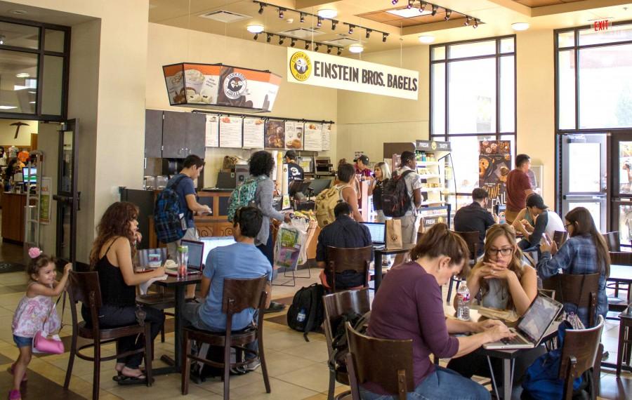 Einstein Bros Bagels is located at the UTEP Bookstore. 