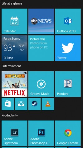 Live tiles