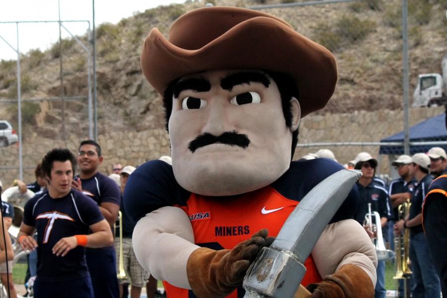 Paydirt Pete, UTEPs mascot, usually participates in homecoming celebrations.