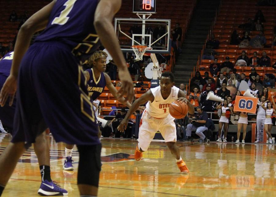 Dominic Artis runs towards the basket vs Alcorn.