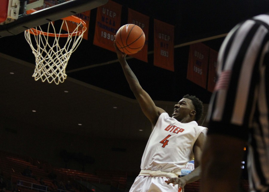 UTEP Guard Lee Moore jumps for a layup. 