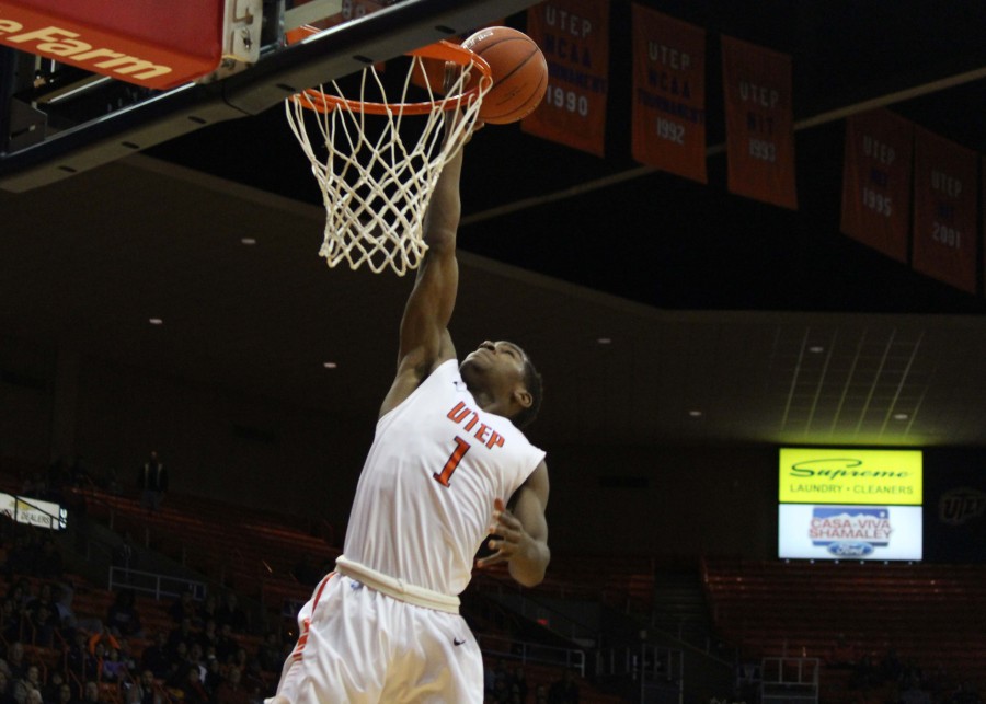 UTEP Guard Dominic Artis jumps for a layup.