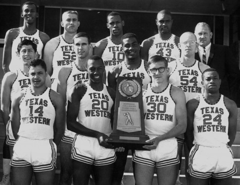 The 1966 NCAA Championship Texas Western team poses with trophy March 19, 1966.