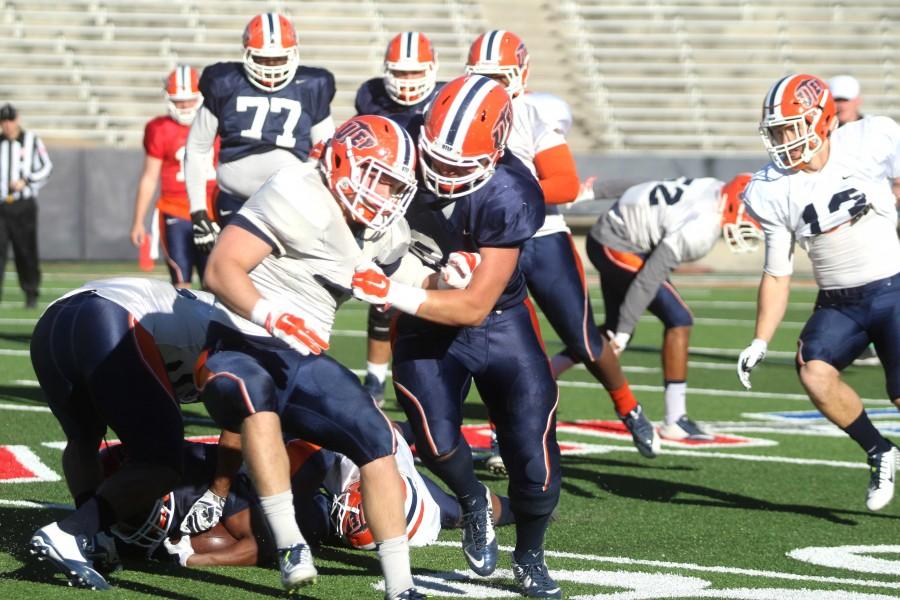 Miners ended their second week of practice with their first scrimmage in a game-like situation. 