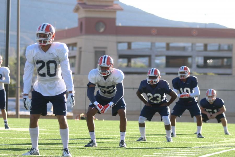 UTEP football players at training camp. 