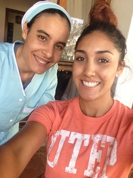 Kim Valle with Saeeda Aloui.
