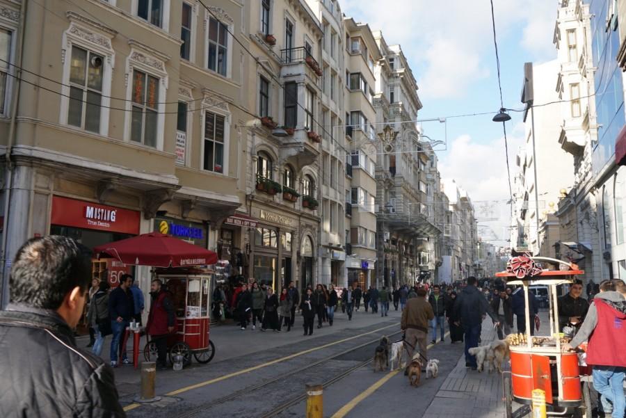 A shot of the busy streets of Istanbul, Turkey.