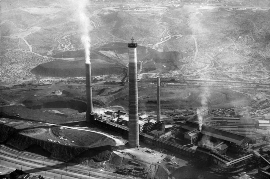 ASARCO El Paso Smelter as shown from above in 1985. Beginning April 8, “ASARCO in El Paso: A Visual History of Industry on the Border” will be on display on the third floor of the UTEP Library. 