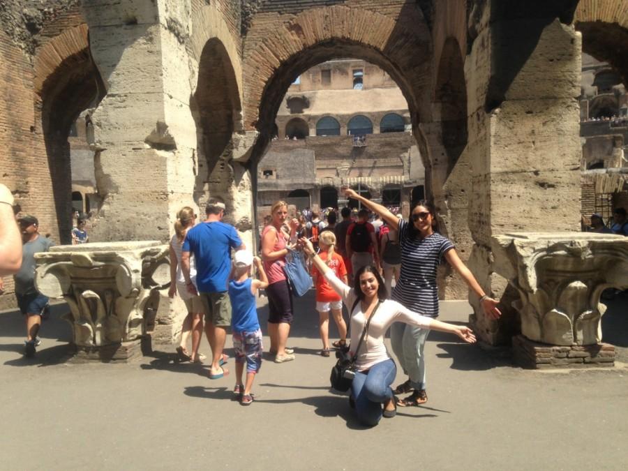 Kim Valle and a friend in Rome.