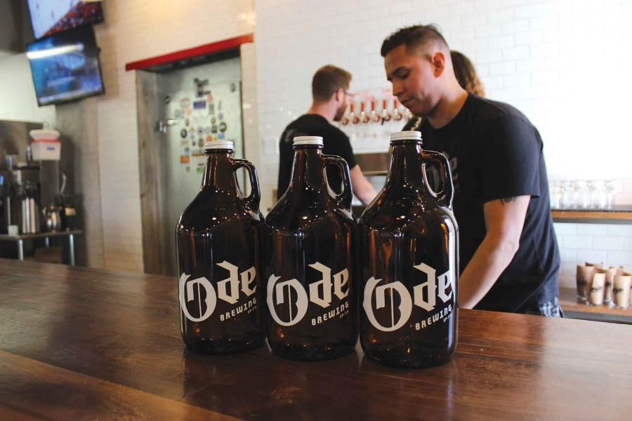 Ode Brewery, located at 3233 N Mesa St., serves growlers which allow customers to purchase large amounts of beer to take home. 