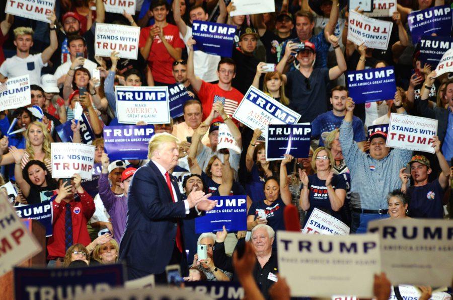 President Donald Trump holds a rally in Albuquerque, New Mexico on Tue. May 24.