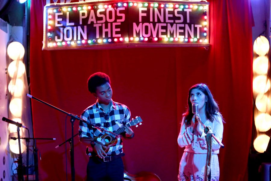 Two young musicians perform at the 306 Sessions at Zeven Music Studios in Eastside El Paso as part of the Barbed Wire Open Mic Series.