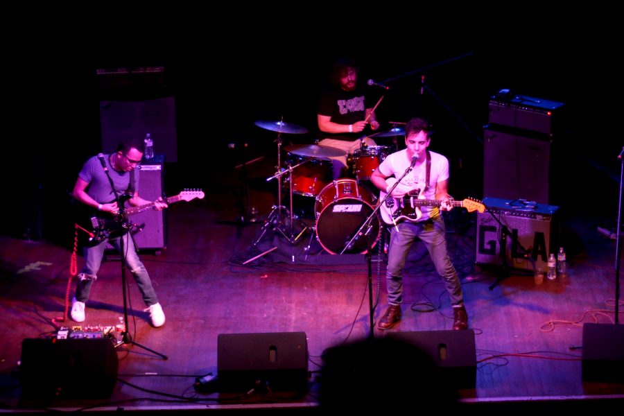 Local band Gila Monster performs the first night of the Tricky Falls' fifth-aiversary concert series. he band is one of the many who have played the Tricky stage both as nobodies and as established bands in El Paso.