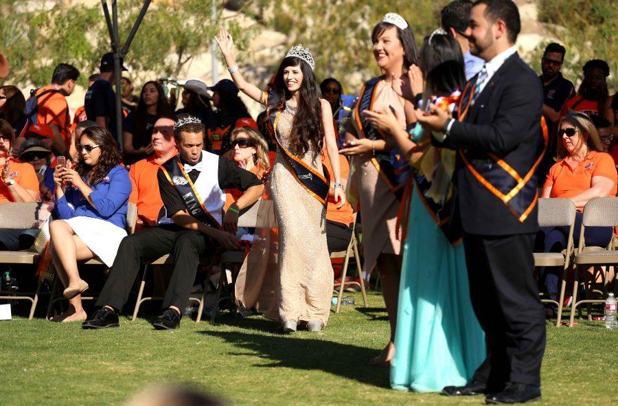 Junior mechanical engineering major, Lana Hussein is introduced as this years homecoming queen.