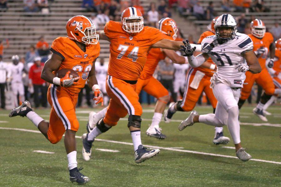 UTEP standout running back Aaron Jones is now UTEP’s all-time leading rusher with 3,738 career rushing yards. 