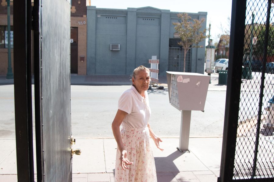 Julia Castillo lives in the apartments at the corner of Overland Avenue and Chuhuahua Street. The apartment complex sits in the center of the area El Paso has approved to be demolished for a new arena. Castillo is not sure when she’ll have to leave her apartment. 